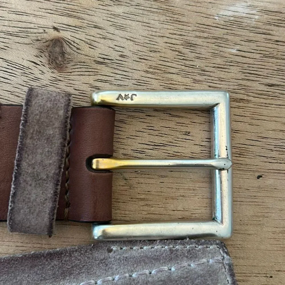 John Varvatos rustic suede men's belt size 42 beige brown